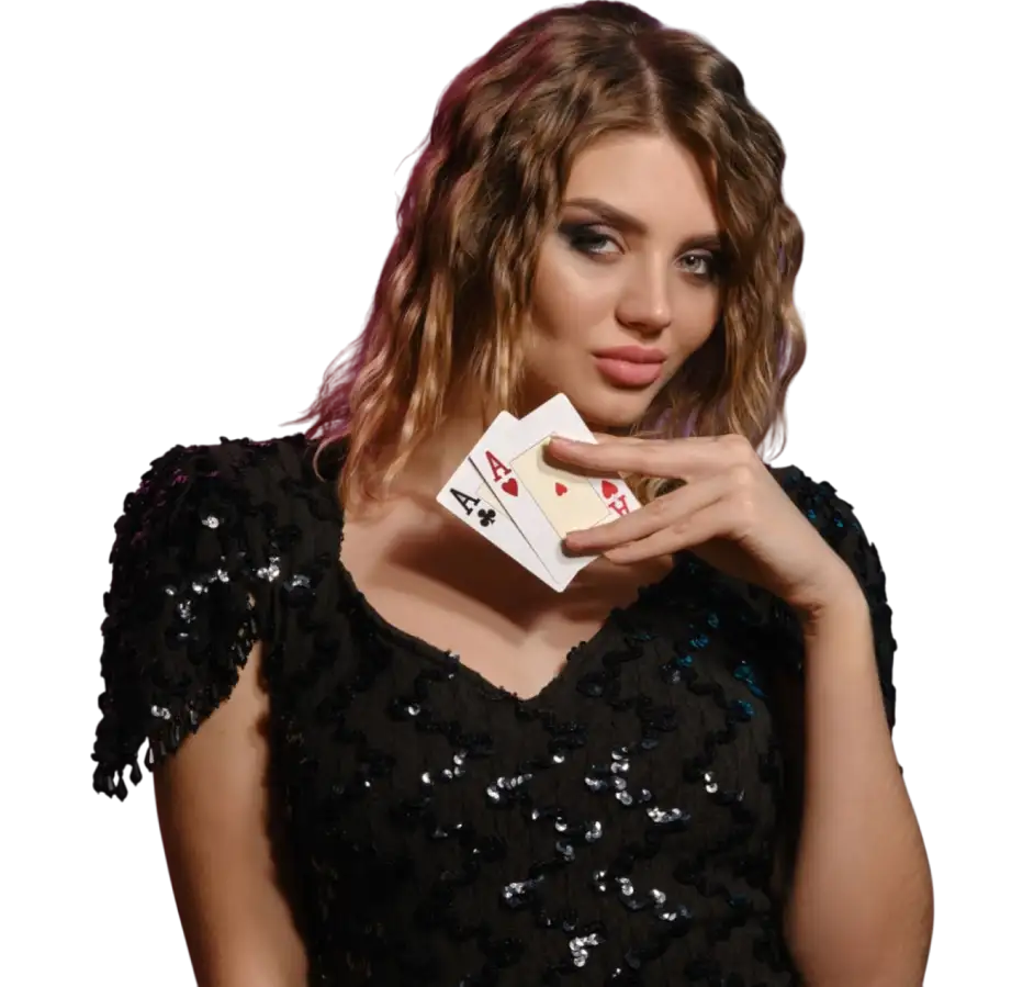 casino girl with card